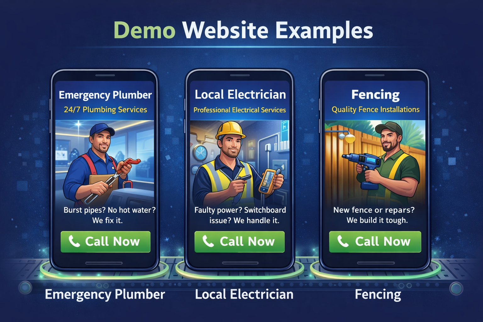 Demo website examples graphic
